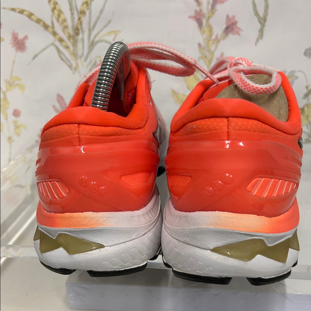 ASICS KAYANO 27 TOKYO Women's Athletic Shoes - Vibrant Orange and White - Picture 8 of 15